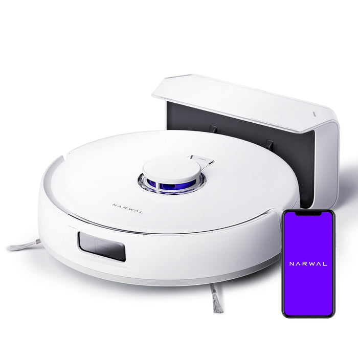 NARWAL Freo X Plus Robot Vacuum and Mop, 7-Week Dust Storage, 7800Pa Suction, Zero Tangles, Tri-Laser Obstacle Avoidance, LiDAR Navigation, Self Vacuum Cleaner for Pet Hair, Hard Floor, Carpet