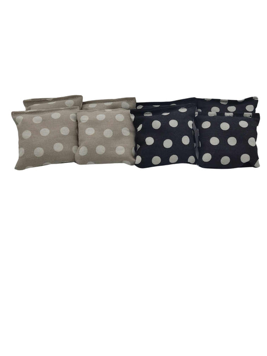3" mini replacement polka dot black and grey cornhole toss bags