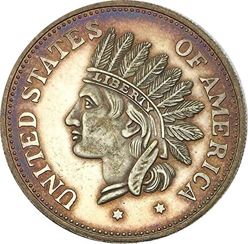 Rare 1851 American US United States Indian Head Dollar Restrike Replica Silver Color Coin. Discover Now!