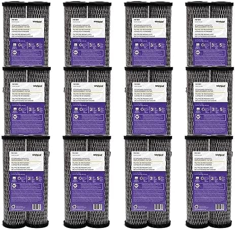 Whirlpool CTO Carbon Wrap Water Filter WHKF-WHWC, Full Case of 24 Filters, NSF Certified 5-Micron Reduces Sediment, Chlorine Taste & Odor for Whole House Filtration or Undersink Drinking System