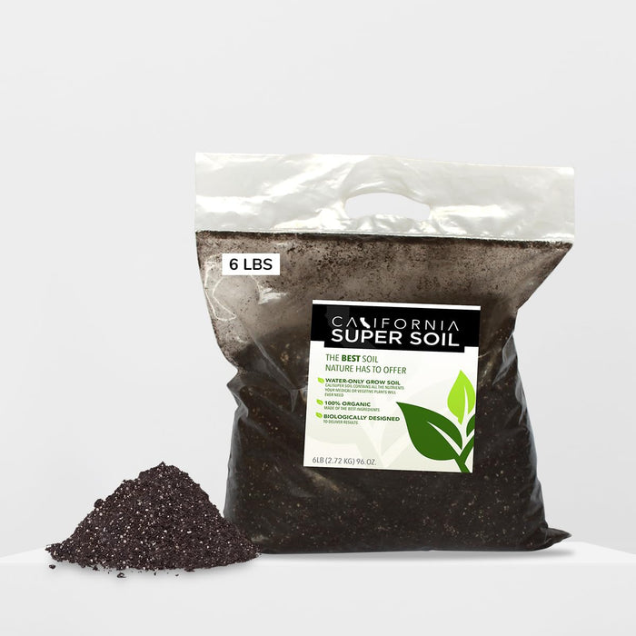 THEBUDGROWER California Super Soil Premium 100% Organic Super Soil - 18+ Nutrient Blend - Living Soil Technology - Potting and Garden Soil for Indoor Grow Kit - 6Lbs Bag - Grows 2 Plants