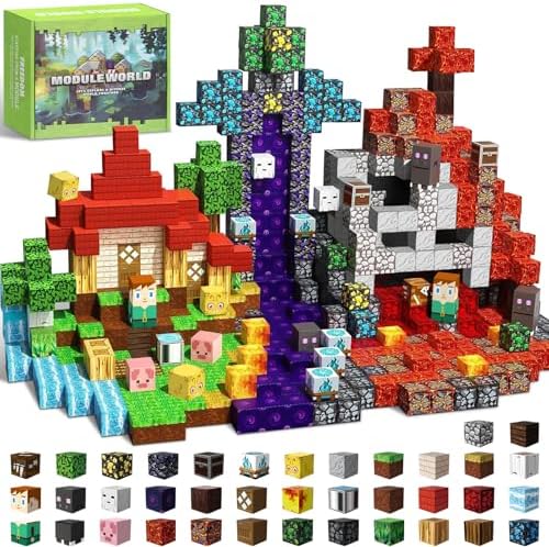 300PCS Magnetic Blocks for Kids, 0.8in Magnetic Building Block Toys for Boys Girls Age 3 4 5 6 7 8 9 10 Magnet Cubes Game Magnetic Tiles STEM Toys Christmas Birthday Gifts for Kids Toddlers