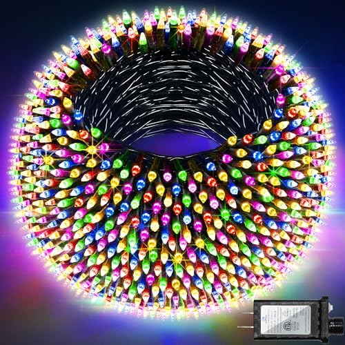 1500 LED 470FT Christmas Lights Outdoor,12 Lighting Modes Christmas String Lights with Timer, Dimmable Multicolor LED StringLights Waterproof for Yard Tree Halloween Wedding Party Holiday
