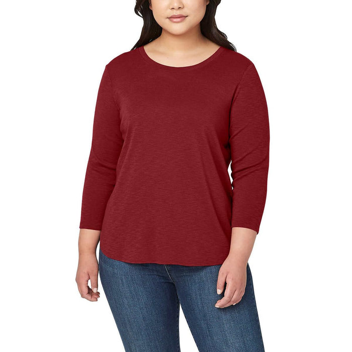 Kirkland Signature Women Slub Tee (Small, RED)