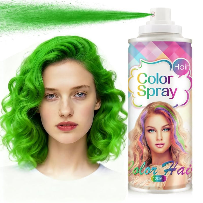 Green Hair Spray, Temporary Hair Color Spray for Women and Kids,Hair Dye for Halloween Christmas Cosplay Party,One-Time Use Color Hair Spray for Crazy Hair Day,Washable Temporary Hair Color Wax(Green)