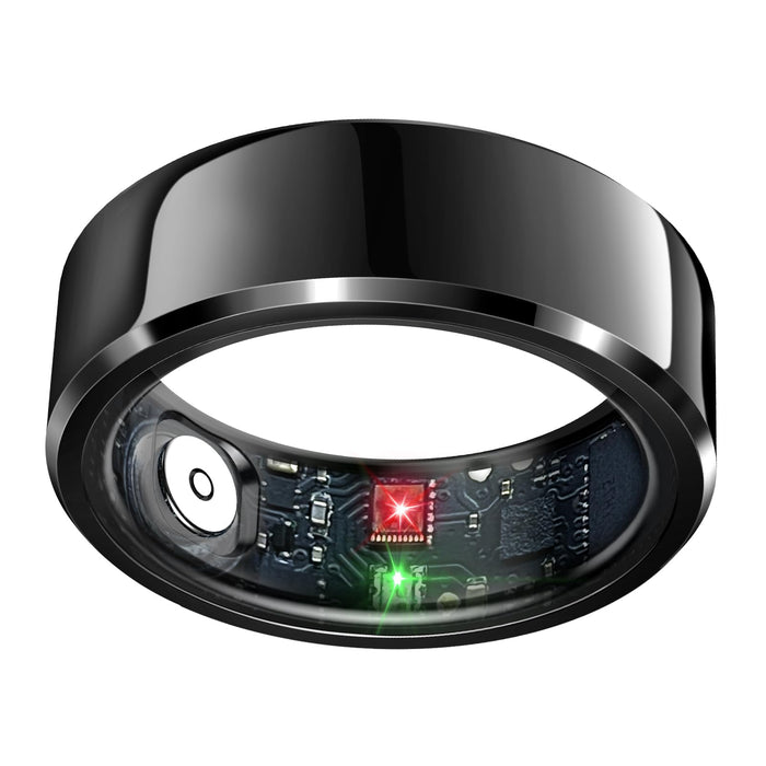 Smart Ring Health Tracker, Sleep Tracker Ring with Heart Rate, Waterproof Fitness Ring for Activity Monitoring/Steps/Distance/Calories, Air Gestures,Up to 7-Day Battery, for iOS and Android (Black,#9)