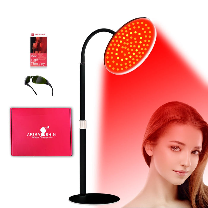 Arikashin Red Light Therapy for face Device,590nm,660nm Red Light&940nm Near Infrared Light Therapy,Light Therapy for Face, Body, Pain, and Skin Care at Home,Desktop with Adjustable Height,Black