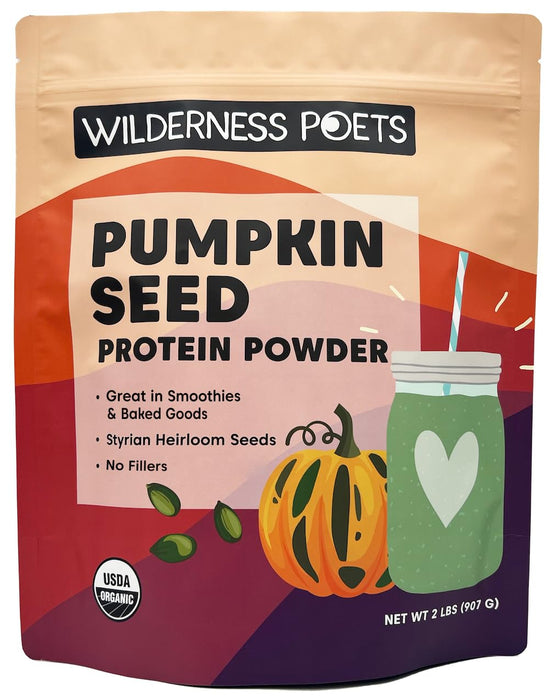 Wilderness Poets - Organic Pumpkin Seed Protein Powder (32 Ounce - 2 Pound) Vegan, Unsweetened, Non-GMO, Dairy Free, 100% Plant Based