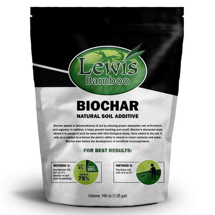 Biochar by Lewis Bamboo - Natural Soil Additive (1.25 Gallon Bag)