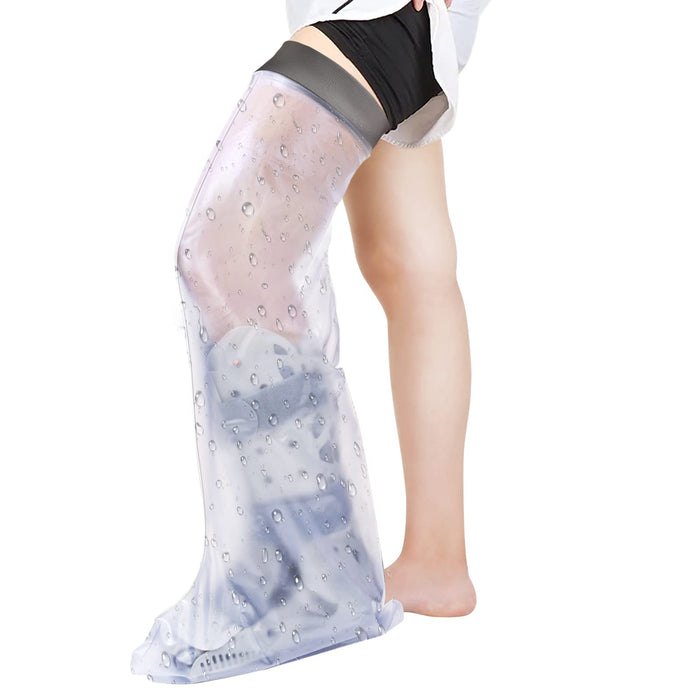 Waterproof Full Leg Cast Covers for Shower Adult, Extra Long Cast Covers for Shower Leg, Reusable Leg Cast Protector Cast Bag for Thigh Knee Foot Ankle Surgery Wounds Boots Braces, XL