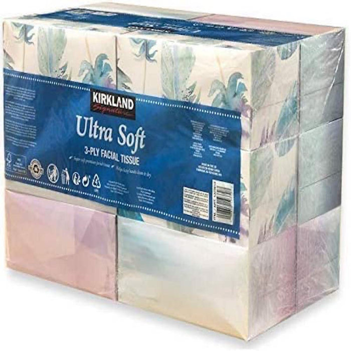 KIRKLAND SIGNATURE Ultra 3Ply Super Soft Premium Facial Tissues Pack of 12 Boxes