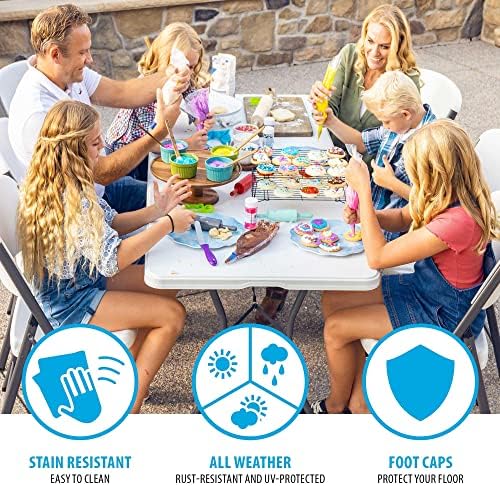 Lifetime 6-Foot Fold in Half Table, Light Commercial, White Granite