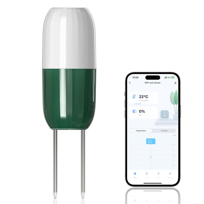 Xtsuen Moisture Meter Plants, Soil Meter, Wireless WiFi Soil Moisture Sensor, 2-in-1 Soil Moisture Meter, WiFi, Garden, Lawn, Potted Plants Care