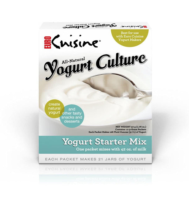 Euro Cuisine RI1020 All Natural Yogurt Culture Starter – Perfect for Dairy Free, Whole Milk, Protein Yogurt – Probiotic Yogurt Pouches for Smooth, Creamy Homemade Yogurt