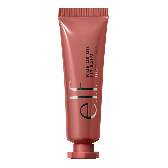 e.l.f. Ride or Die Lip Balm, Ultra-Hydrating Tinted Lip Balm, Infused with Jojoba Oil, Sheer Finish, Tough Cookie, 0.42 Oz (12g)