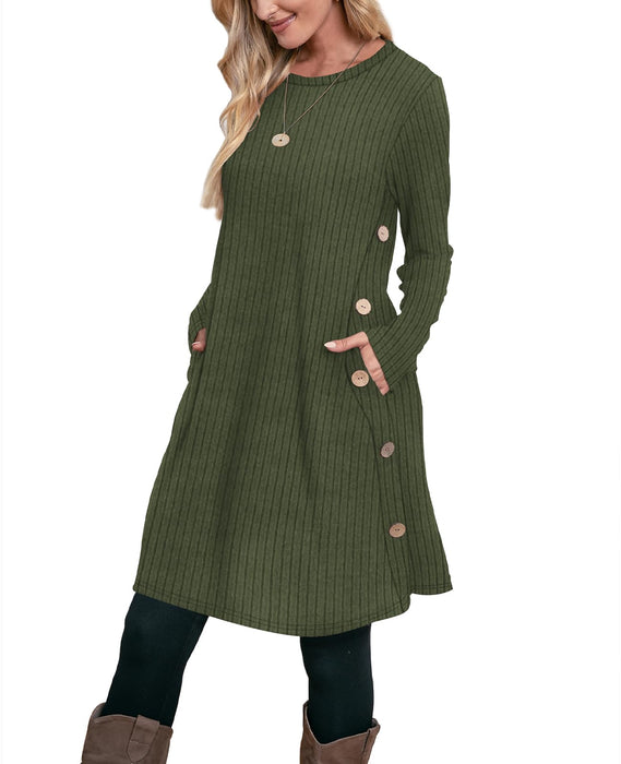 OFEEFAN Holiday Dresses for Women Christmas Winter Dresses for Women 2025 ArmyGreen S