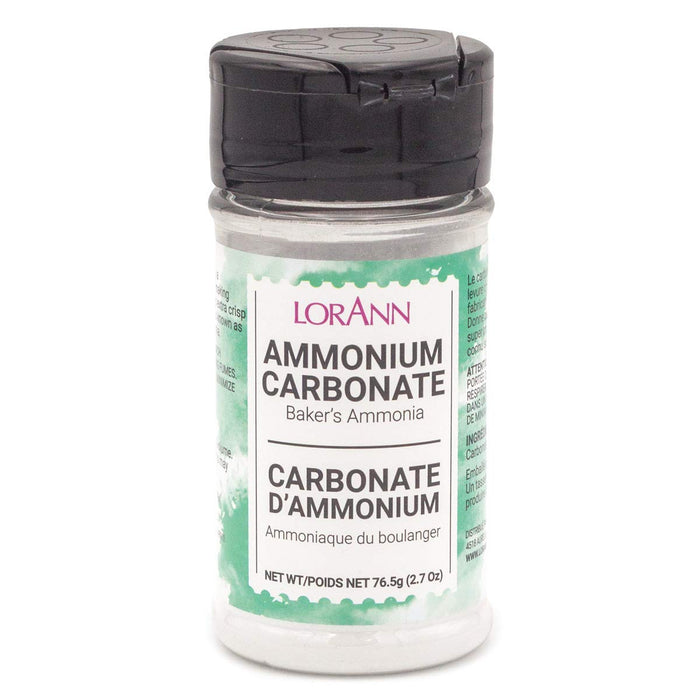 LorAnn Baker's Ammonia (Ammonium Carbonate) - Ideal for Springerle & Thin, Crispy Cookies, Perfect with Wooden Cookie Molds, Hirschhornsalz Hartshorn Ammonium Carbonate For Baking - 2.7oz