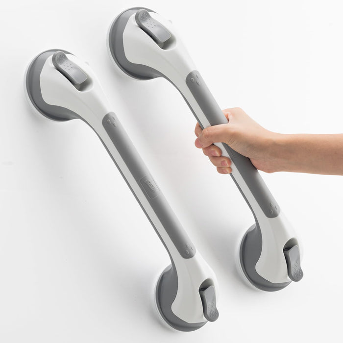 TAILINK Grab Bars for Bathtubs and Showers 2 Pack Shower Handle, Heavy Duty Suction Grab Bar Bath Handrails for Seniors and Elderly, Bathroom Safety Grip No Drilling Waterproof Removable, Grey
