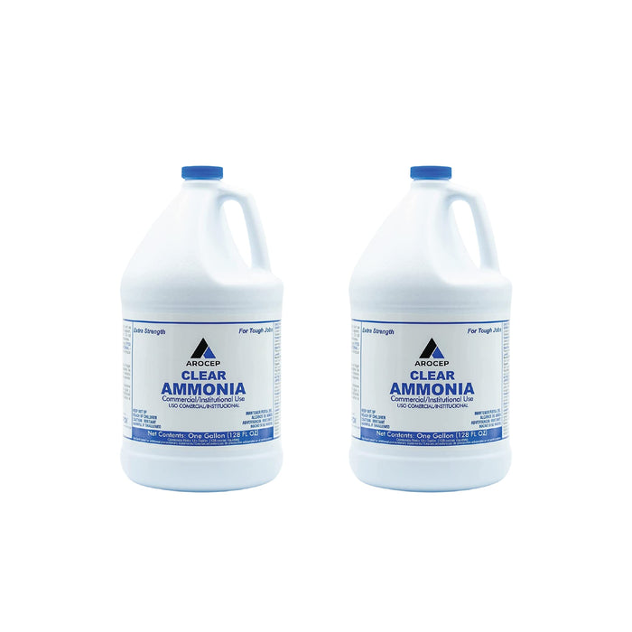 AROCEP Clear Ammonia Cleaner Liquid, 2 Gallon, Multipurpose, Multi-Surface Cleaning Solution Removes Grease, Hard Water Stains, and Odors, Kitchen and Bathroom Use