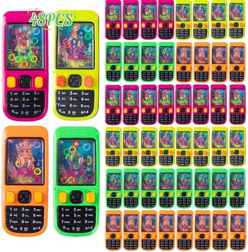 48 Pack Handheld Water Ring Toss Games for Kids Party Favors, Goodie Bags Stuffers, Birthday Return Gifts, Classroom Treasure Box Prizes Bulk, Halloween/Christmas Pinata Filler Toys
