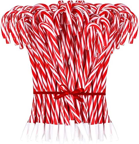 Meanplan 100 Pieces Candy Cane Pen Christmas Snowman Pen Umbrella Cane Ballpoint Pen with Black Ink for Christmas Classroom Gifts Stationery Supplies (Novel Style)