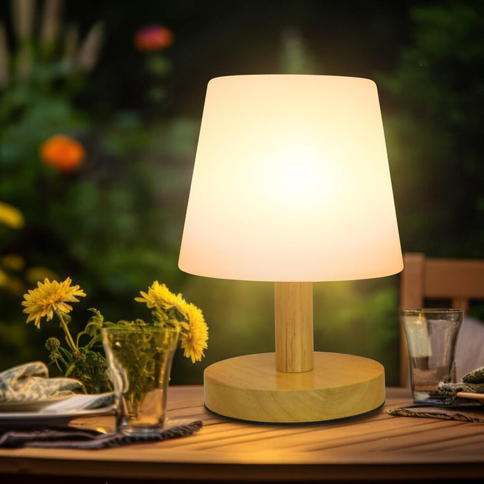 Wood Rechargeable Table Lamp Cordless, 9" Small 4000mAh Battery Table Lamps Cordless 3 Brightness Lamp, Small Cute Portable Bedside Aesthetic Lamps, Night Lights for Kids Bedroom Home Cozy Decor