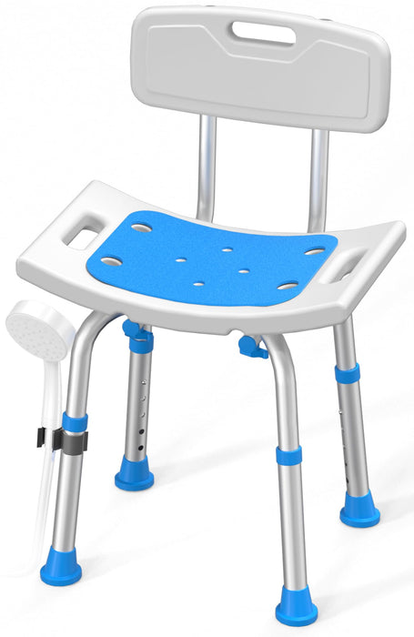 HOMLAND Shower Chair for Inside Shower with Removable Back, FSA/HSA Eligible 400 lbs Heavy Duty Bath Seat for Bathtub, Safety Bath Stool for Seniors and Disabled