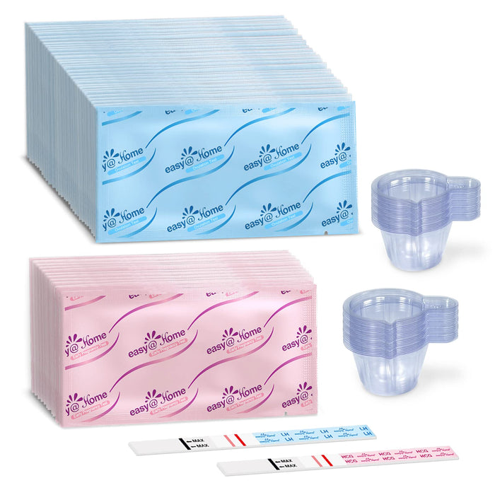 Easy@Home 100 Ovulation Test and 20 Pregnancy Test Strips, FSA Eligible Ovulation Test Kit Powered by Premom Ovulation Predictor Free iOS&Android APP,100LH + 20HCG + 120 Urine Cups-Package May VaryGET 20% OFF STOREWIDE!