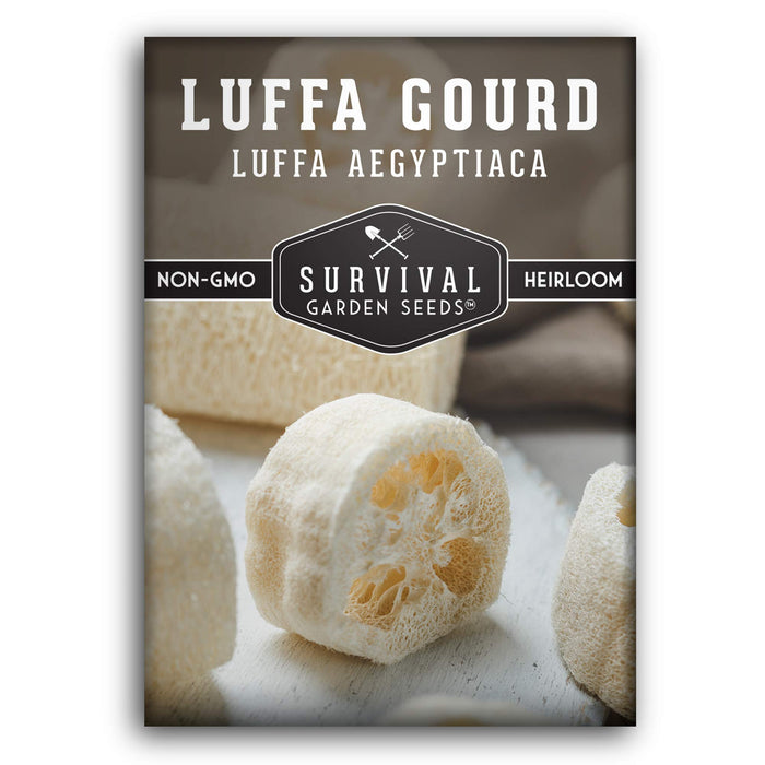 Survival Garden Seeds - Luffa or Loofah Seed for Planting - 1 Packet with Instructions to Plant and Grow Ornamental Gourds in Your Home Vegetable Garden - Non-GMO Heirloom Variety