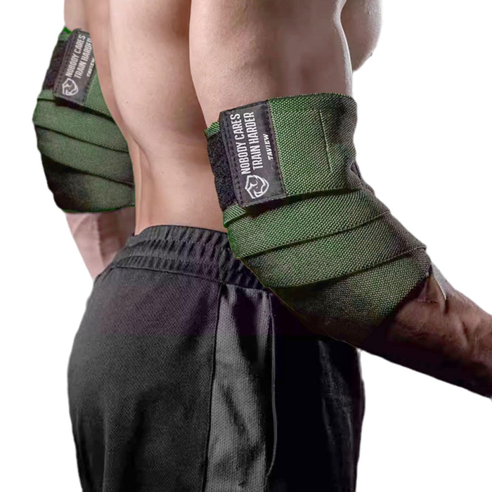 TAVIEW Elbow Wraps for Weightlifting (1 Pair), 47" Elastic Elbow Support & Compression Powerlifting, Fitness, Cross Training & Gym Workout, Elbow Straps Weight Lifting