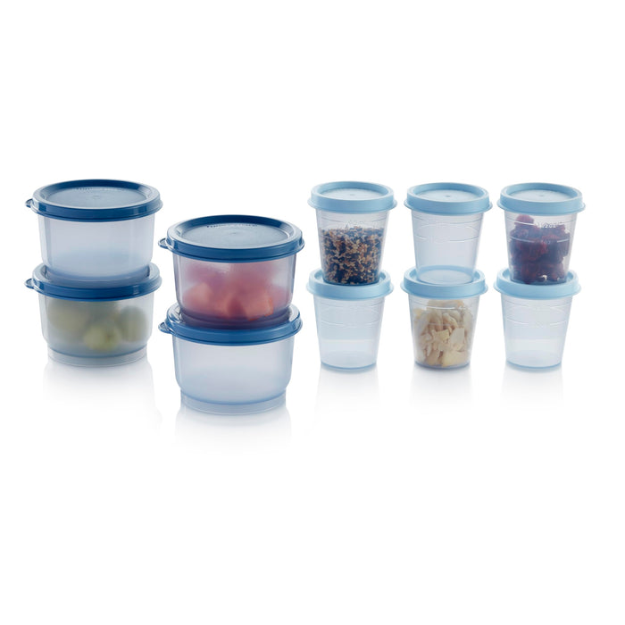 Tupperware Super Snack 10 Container Food Storage Set, Dishwasher Safe and BPA Free (10 Containers, 10 Lids)