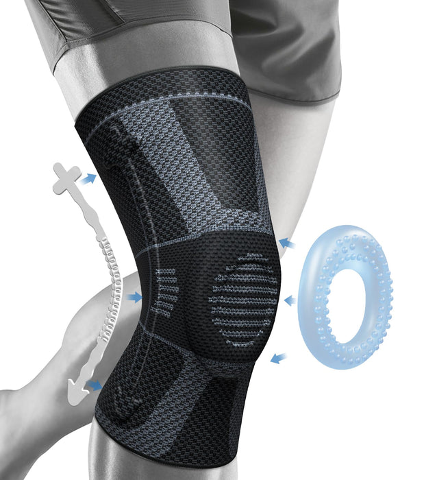 NEENCA Professional Knee Brace for Pain Relief, Medical Knee Compression Sleeve, Knee Support with Horizontal Knit Tech for Meniscus Tear, ACL, Arthritis, Joint Pain, Runner, Workout- FSA/HSA APPROVED