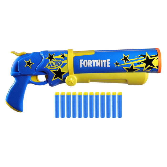 Retros Market Fortnite Half Tone Hero Blaster, Bonus Code to Unlock Half Tone Hero Wrap in The Game, Break Open Loading, 12 Nerf Elite Darts, Fortnite Gifts (Amazon Exclusive)