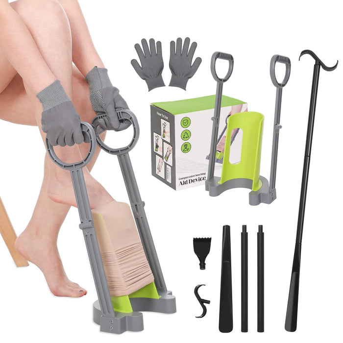 Compression Sock Aid Device - Sock Aids for Compression Stocking - Helper Device for Putting on Hosiery -Dressing Stick