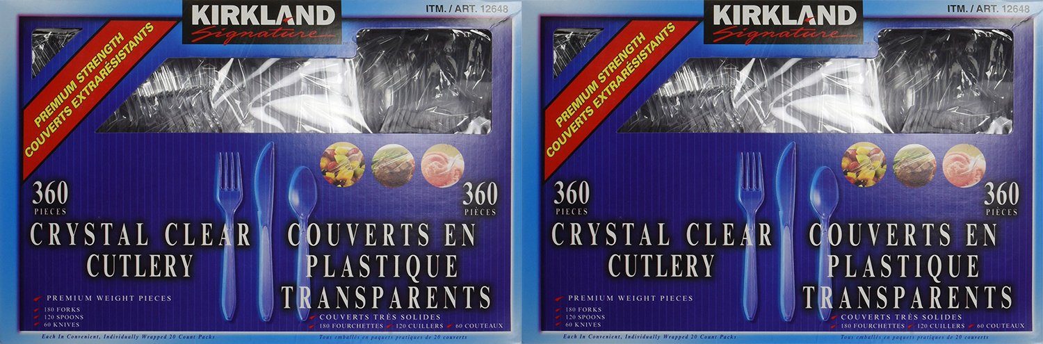 Kirkland Signature DMzZf, Crystal Clear Cutlery 360 Count (Pack of 2)