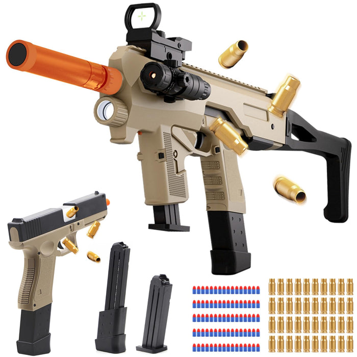 Retros Market  Soft Bullet Two Modes Toy Gun Blaster, Realistic with Shell Ejecting Design&Sight&Infrared Scope, Cheap with 3 Clips & 80 Foam Bullets, Gifts for Boys Girls Adults Age 8+