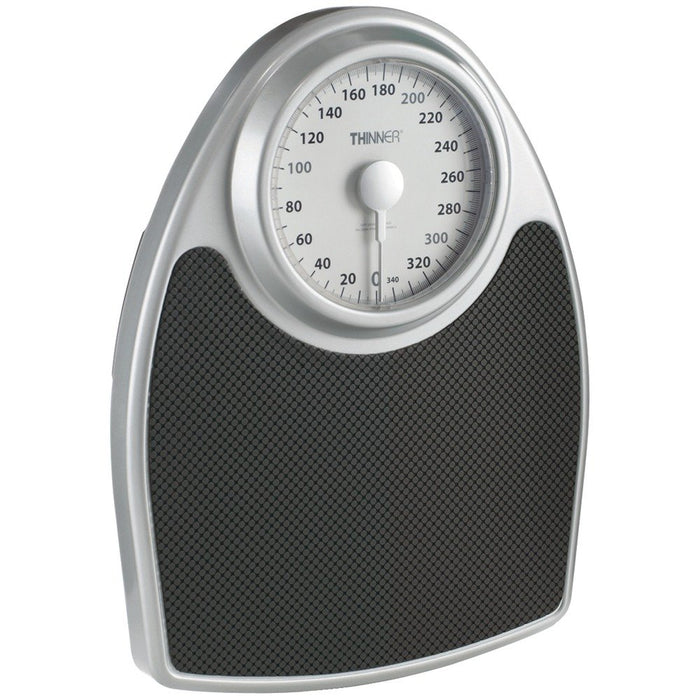 Thinner by Conair Scale for Body Weight, Analog Bathroom Scale in Black