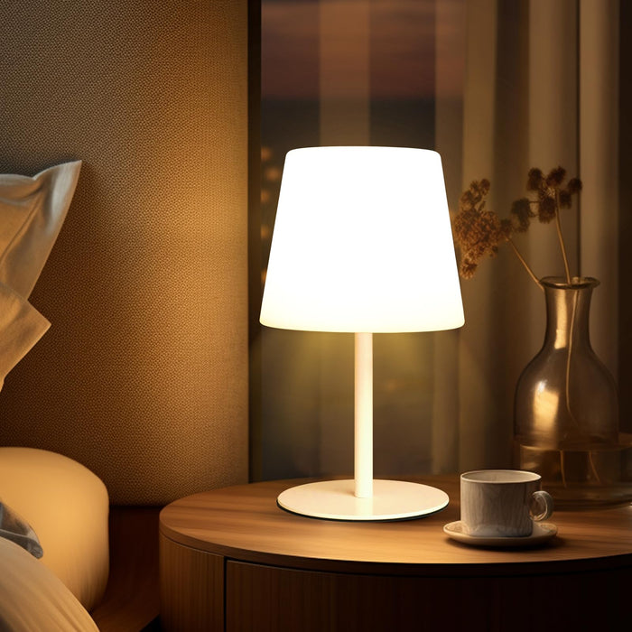 Wonder Solar Cordless Table Lamp, Rechargeabl Outdoor Battery Table Lamp Shower Waterproof Bedroom Lamps 15.6", Small Bedside Lamps for Night Stands