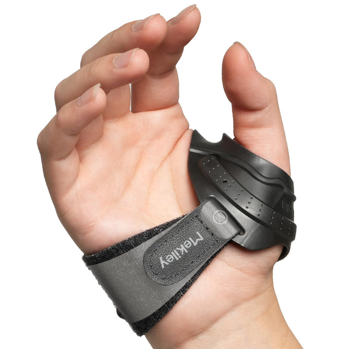 Mekiley CMC Thumb Support Brace - with Firm Supportive Wrist Strap, Dual Density Thumb Brace Stabilizes CMC Joint, Pain Relief for Osteoarthritis for Women and Men (Black, Right Hand, Medium)