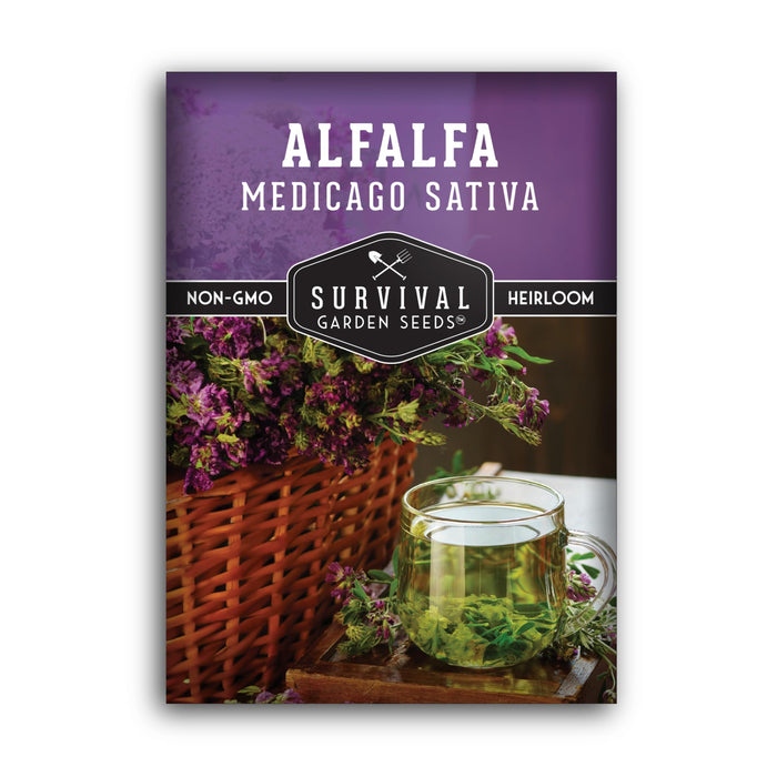 Survival Garden Seeds - Alfalfa Seed for Planting - 1 Packet with Instructions to Plant & Grow Lucerne in Your Home Garden - Medicinal Herb, Forage, Cover Crop, Hay & More - Non-GMO Heirloom Variety