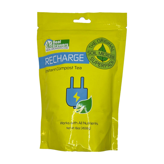 Real Growers Recharge - Mycorrhizae Instant Compost Tea/Soil Microbes for Plant Growth - 16oz