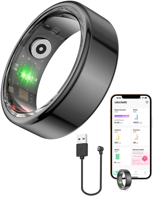 Vital Health Smart Ring for Women Black Vital Health Ring Smart Rings for Men with Fitness Tracking, Sleep Monitor, Activity Tracking, App (Size 11).