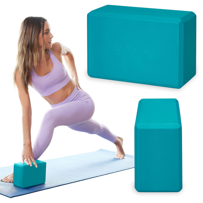 Gaiam Yoga Block - Supportive Latex-Free Eva Foam - Soft Non-Slip Surface with Beveled Edges for Yoga, Pilates, Meditation - Yoga Accessories for Stability, Balance, Deepen Stretches