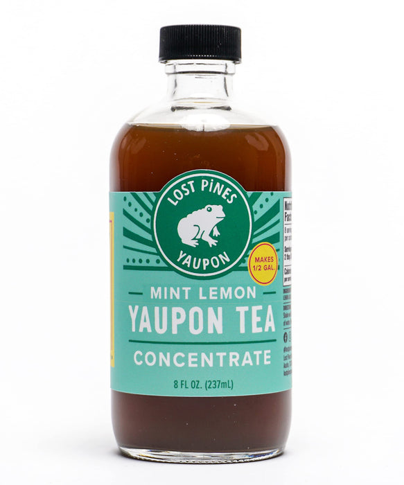 Mint Lemon Yaupon Tea Concentrate (makes 1/2 gallon) - Made with sustainably wild harvested yaupon, the only caffeinated plant native to North America