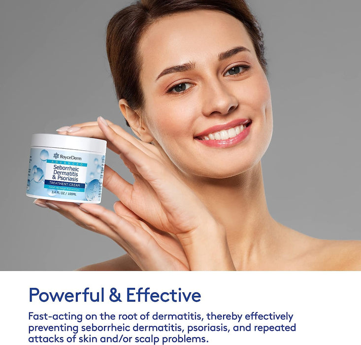 Roycederm Seborrheic Dermatitis & Psoriasis Cream – Scalp Treatment for Itch Relief, Dry Scalp, Folliculitis, and Dandruff (3.4 oz)
