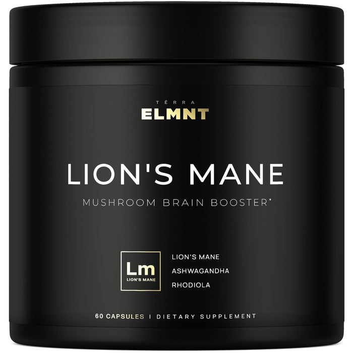 20,000mg 16x Strength Lions Mane Supplement Capsules Super Nootropic w. Ashwagandha & Rhodiola - Highest Potency Lion's Mane Mushroom Extract 50% Polysaccharides Brain Supplements for Memory and Focus