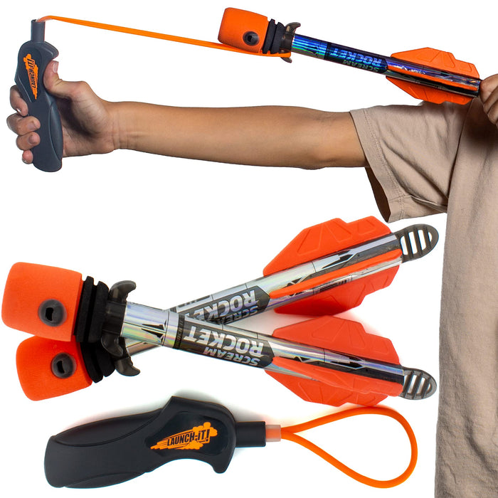 Retros Market Toy Rocket Launcher for Kids: Easter Basket Stuffers for Teens - Slingshot Rockets Launchers - Best Easter Gifts for Boys & Girls All Ages 8 & Up - Outdoor Toys Gifts for 8 9 10 11 12 13 Year Old Boys
