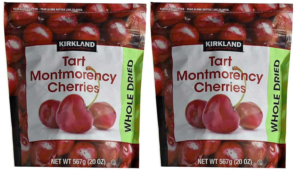 Kirkland Signature Dried Natural Cherries 20 Ounce (20 Ounce Bags (2 Pack))