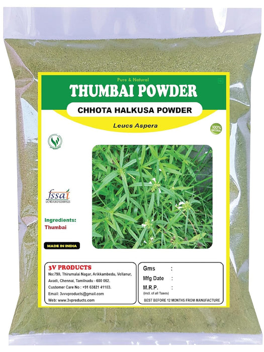 3V Products - Thumbai Powder 100g | Leucas Aspera | Chhota Halkusa