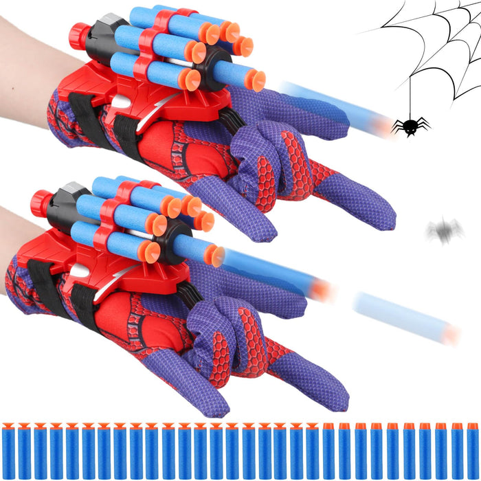 Retros Market Web Shooters Toy for Kids 2 Pack, Toy for 3 4 5 6 7 8 Year Old Boy, Web Slinger with Spider Glove Launcher, Toys for Boys 4-6 6-8, Birthday Gifts